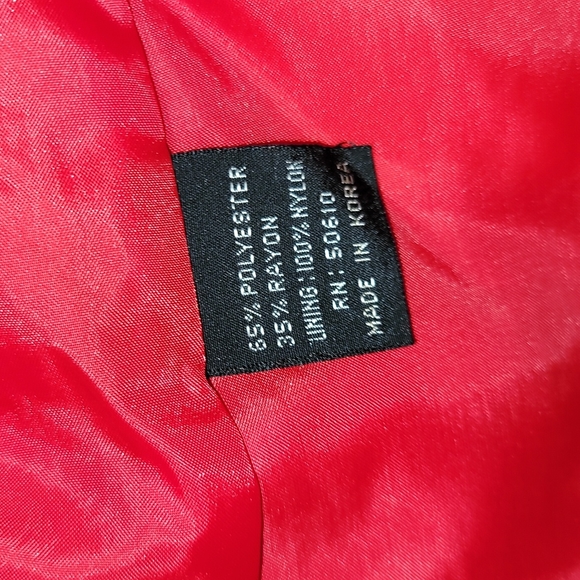 Vintage jacket Kasper blazer red single button closure rayon polyester mix - Picture 8 of 11
